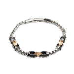 Bracciale uomo catena con maglie, acciaio
