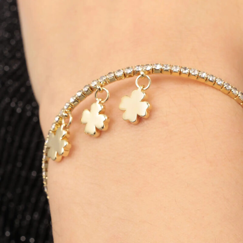 bracciale bangles quadrifoglio oro