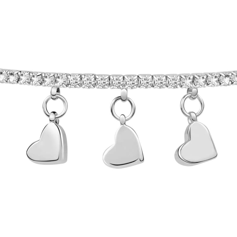 bracciale cuori ciondolo acciaio