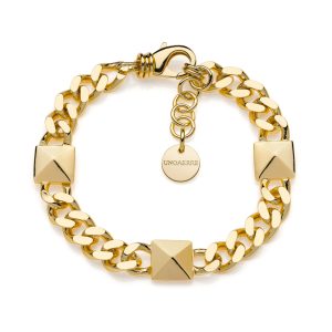 Bracciale Unoaerre dorato con piramidi