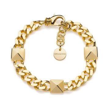 Bracciale Unoaerre dorato con piramidi