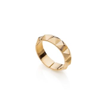anello UNOAERRE dorato con piramidi